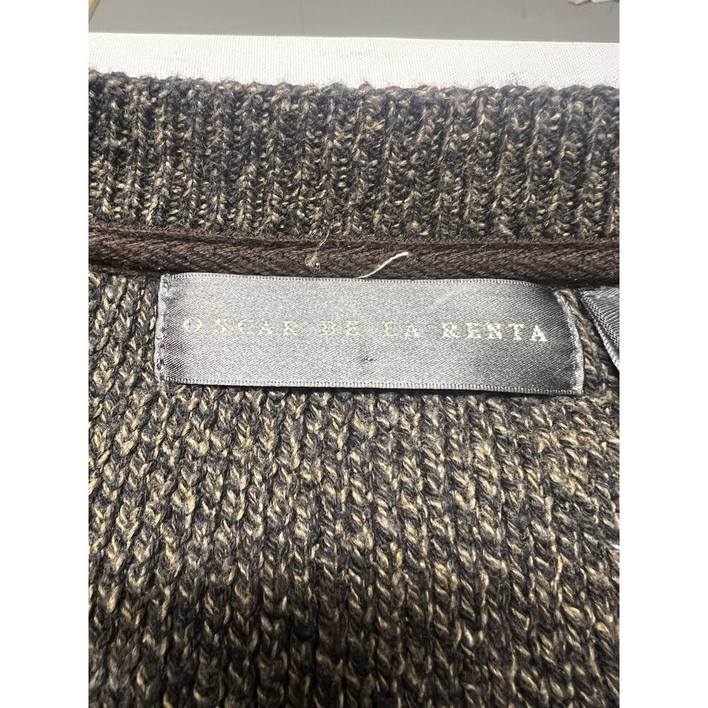 Oscar De La Renta Men's Henley Knit Sweater Size XL Heavy Grunge - Picture 6 of 10